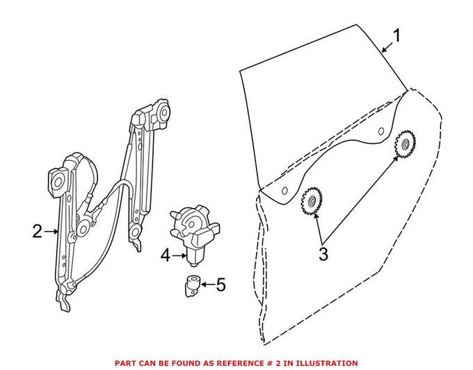 BMW Window Regulator - Rear Driver Side 51357339589